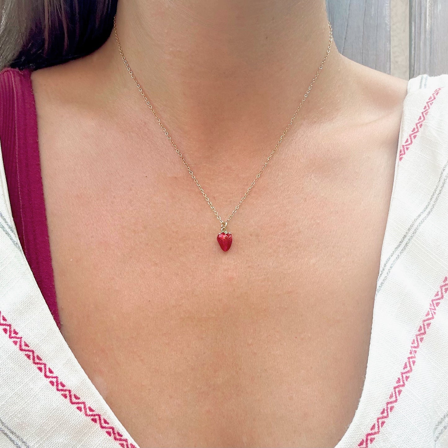 Strawberry Necklace GIFT Boxed