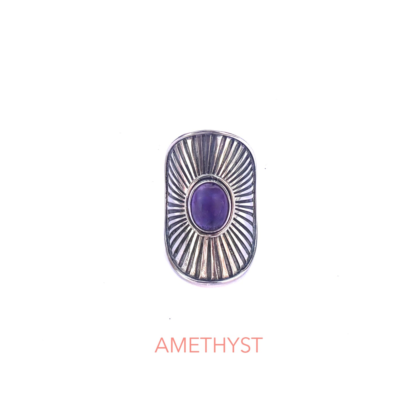 Sunburst Shield Rings (Amethyst, Apatite, Smokey Quartz)