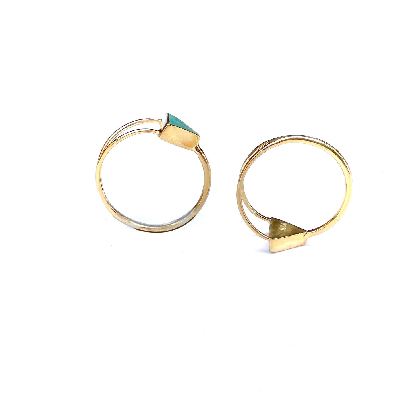 Triangle Turquoise Gold Ring
