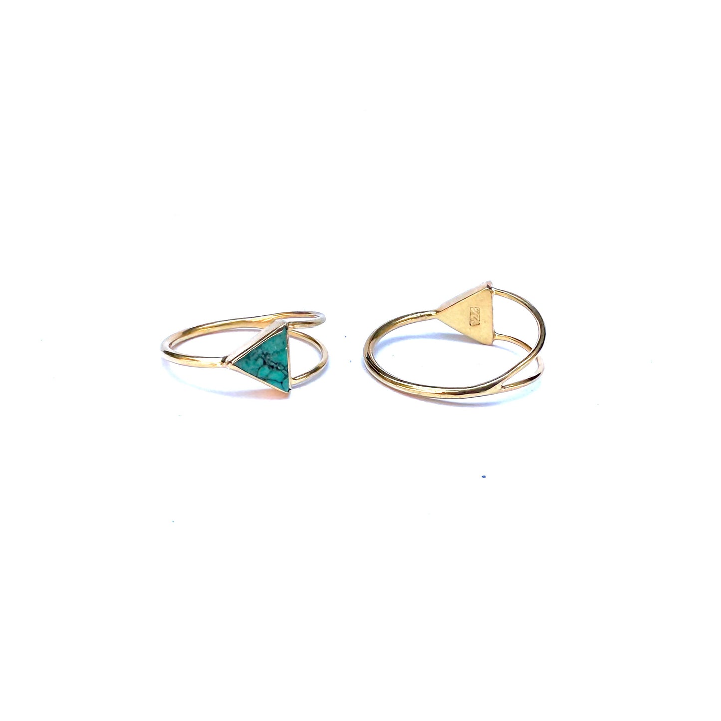 Triangle Turquoise Gold Ring