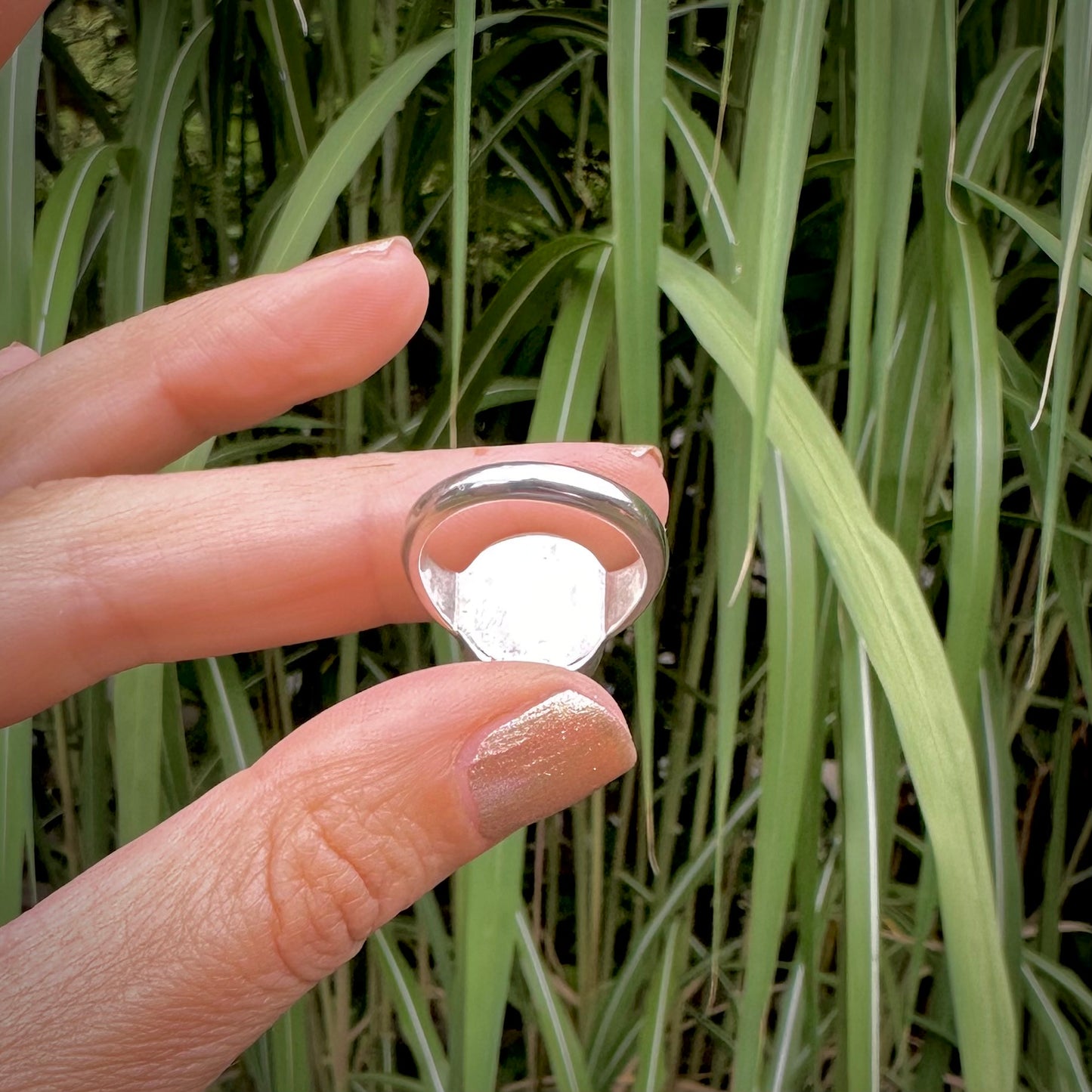 Moon Carved Signet Ring