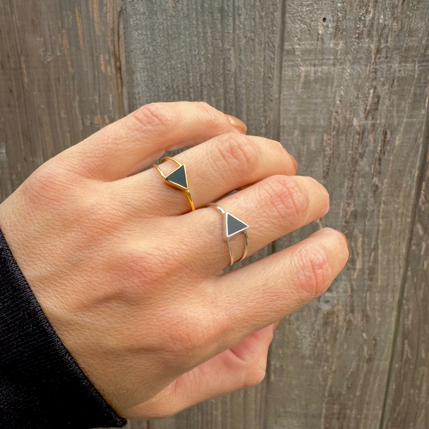 Triangle Onyx Ring