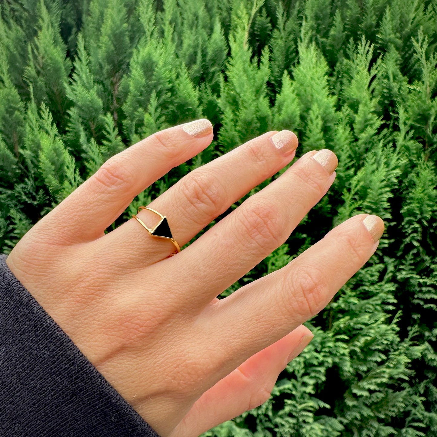 Triangle Onyx Ring