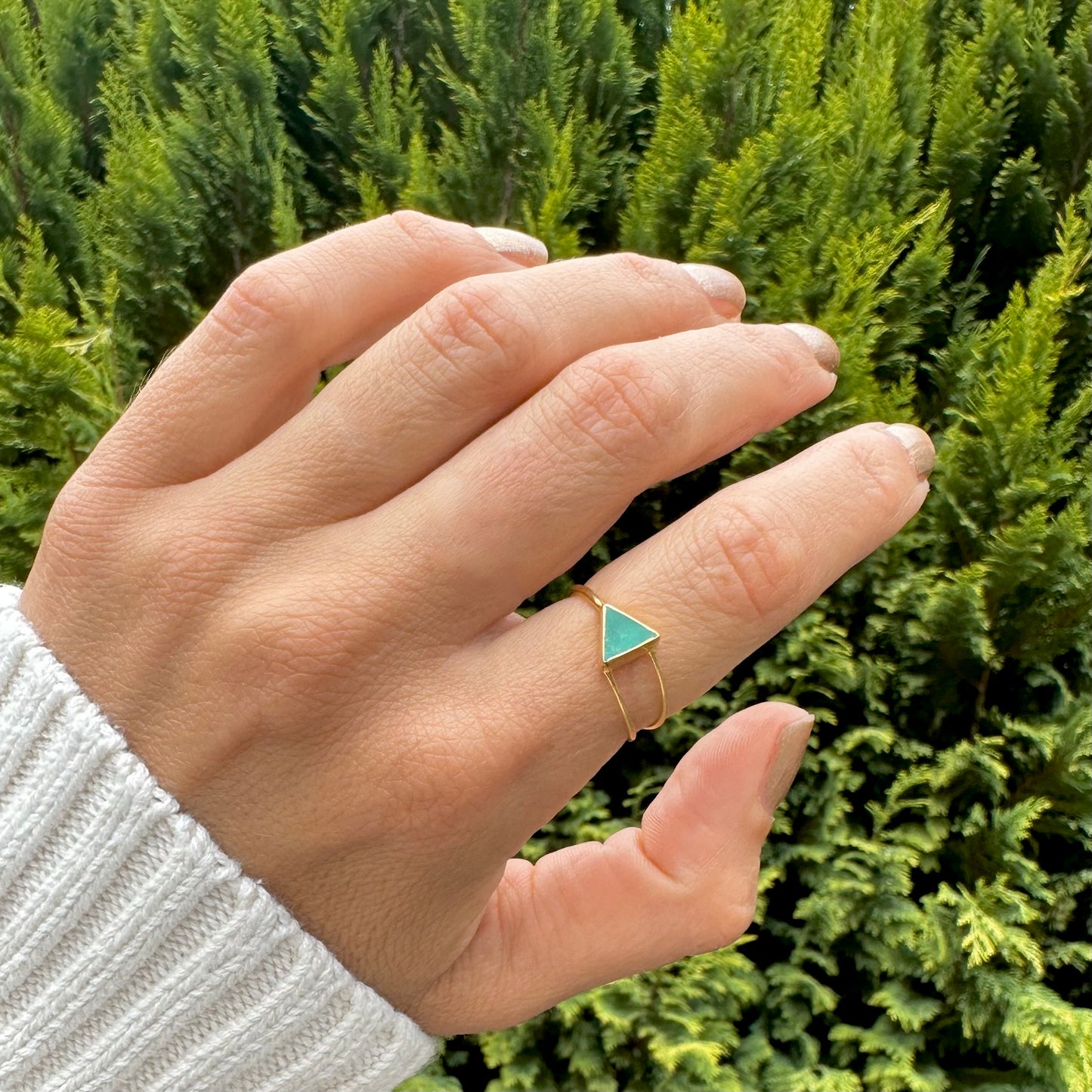 Triangle Turquoise Gold Ring