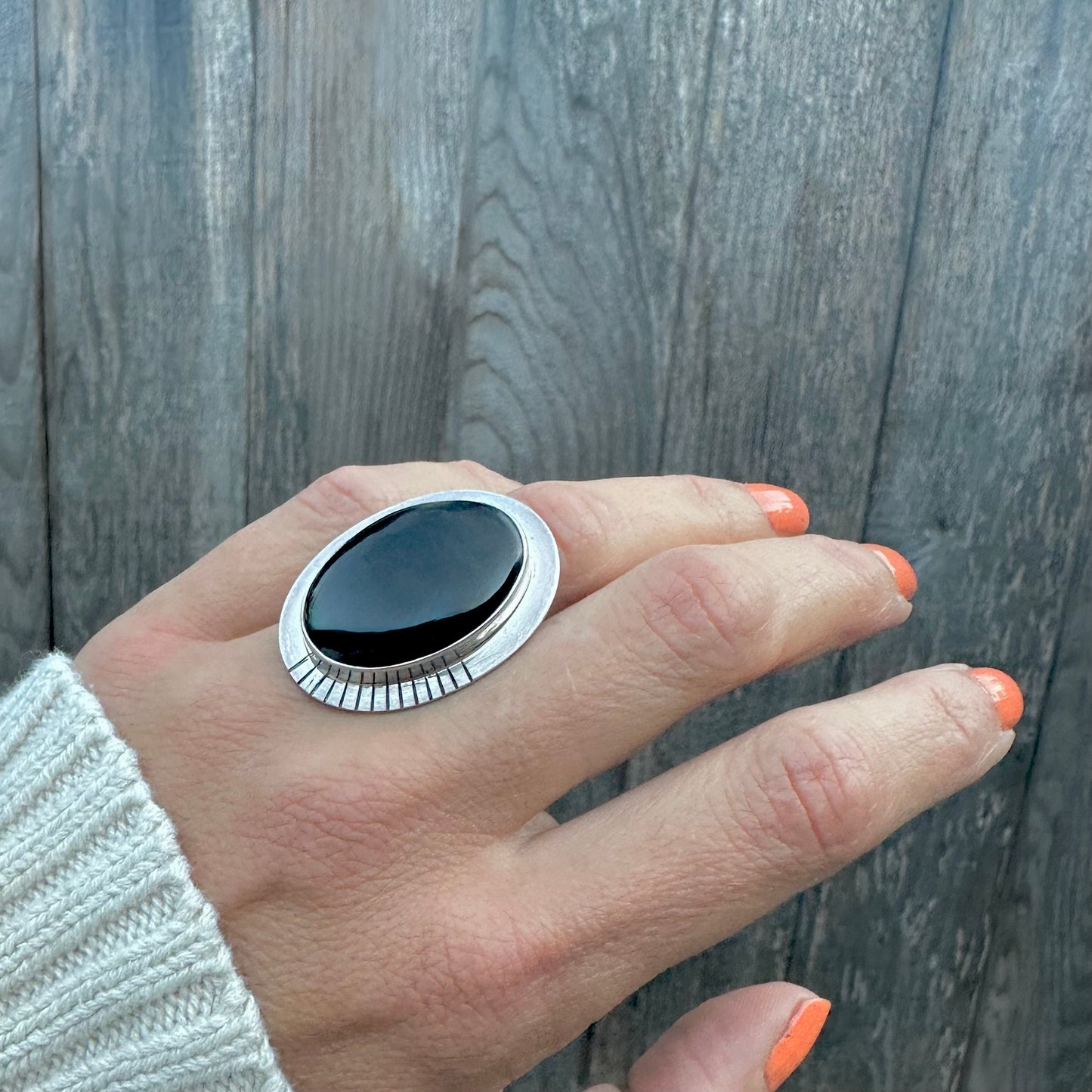 Large Black Onyx Ring