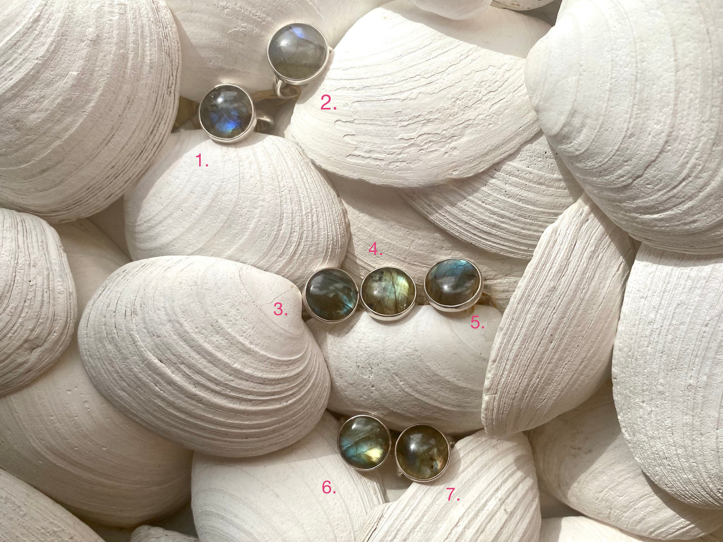 Round Labradorite Rings