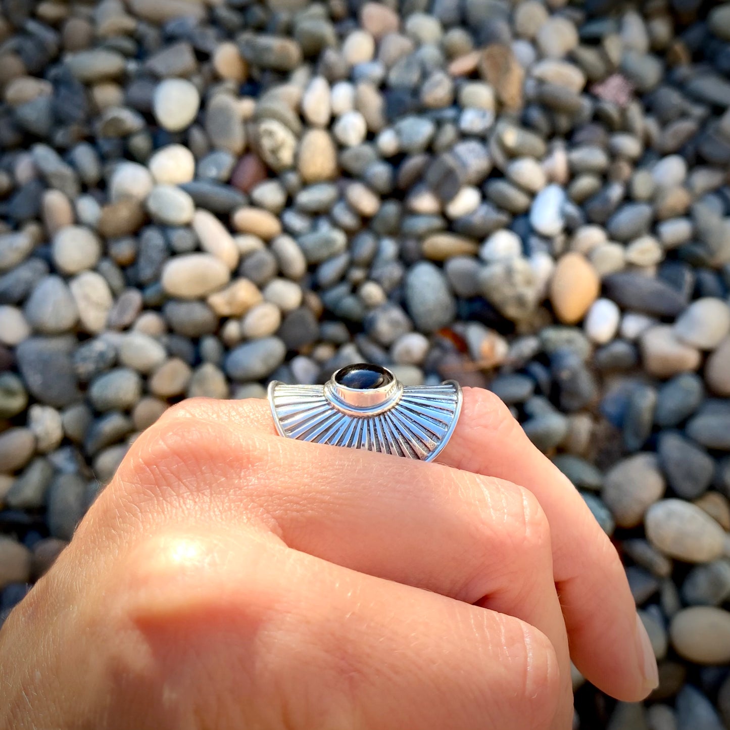 Sunburst Shield Rings (Amethyst, Apatite, Smokey Quartz)