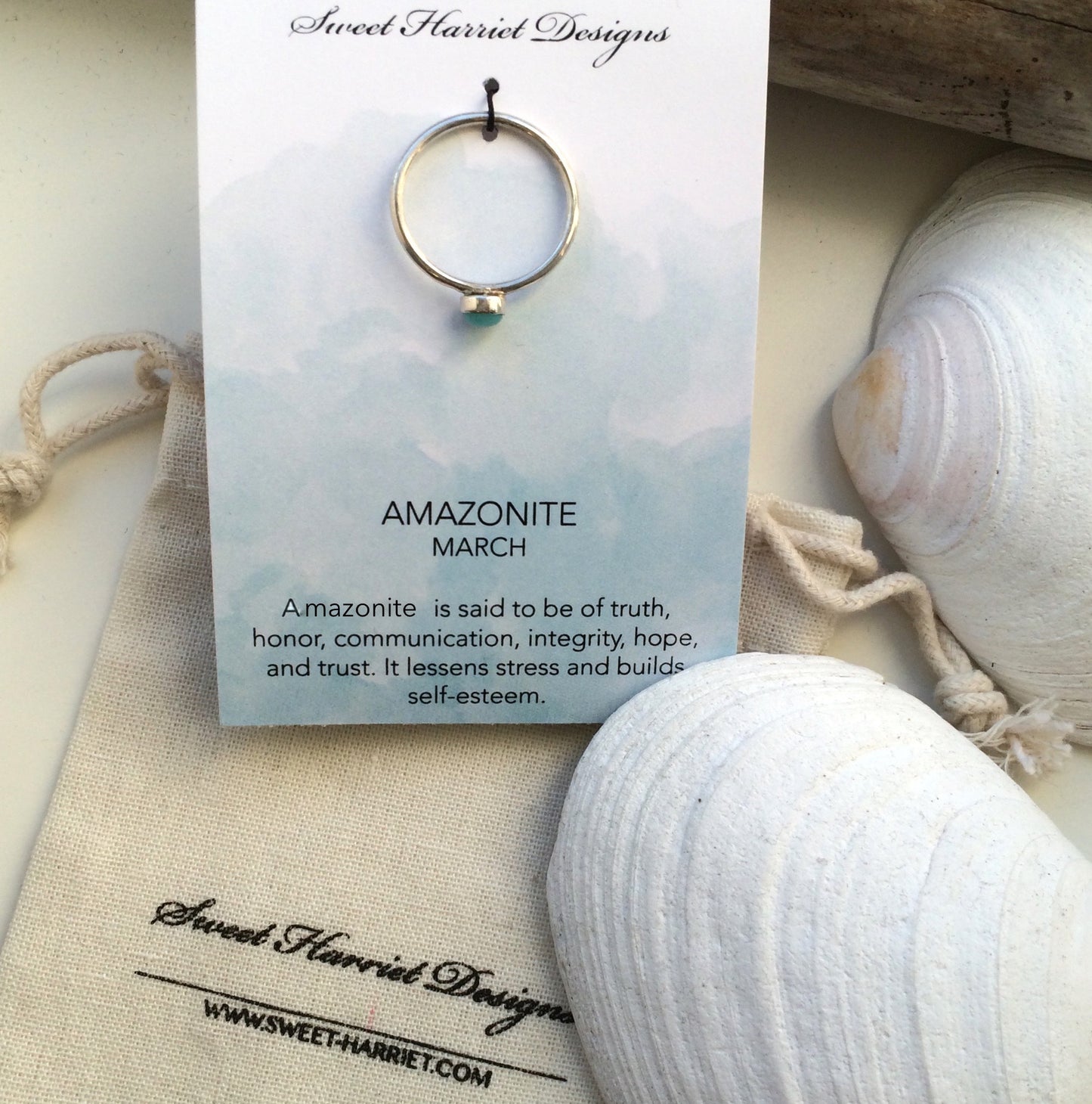 Tiny Amazonite Stacking Ring