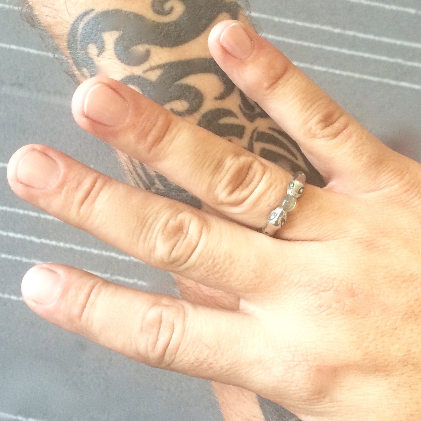 Aquamarine Snakebite Stacking Ring