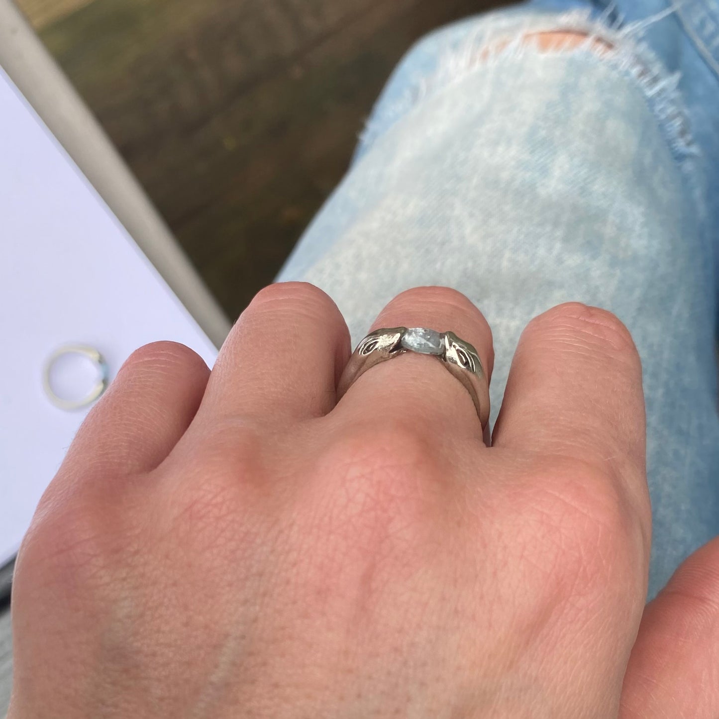 Aquamarine Snakebite Stacking Ring