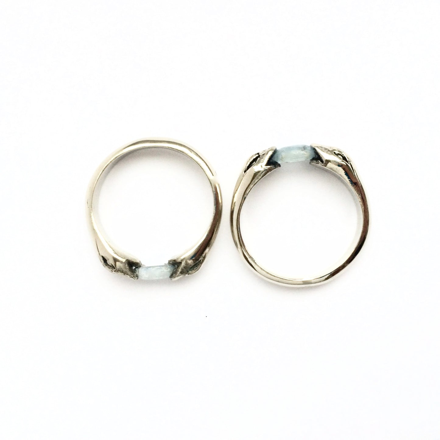 Aquamarine Snakebite Stacking Ring