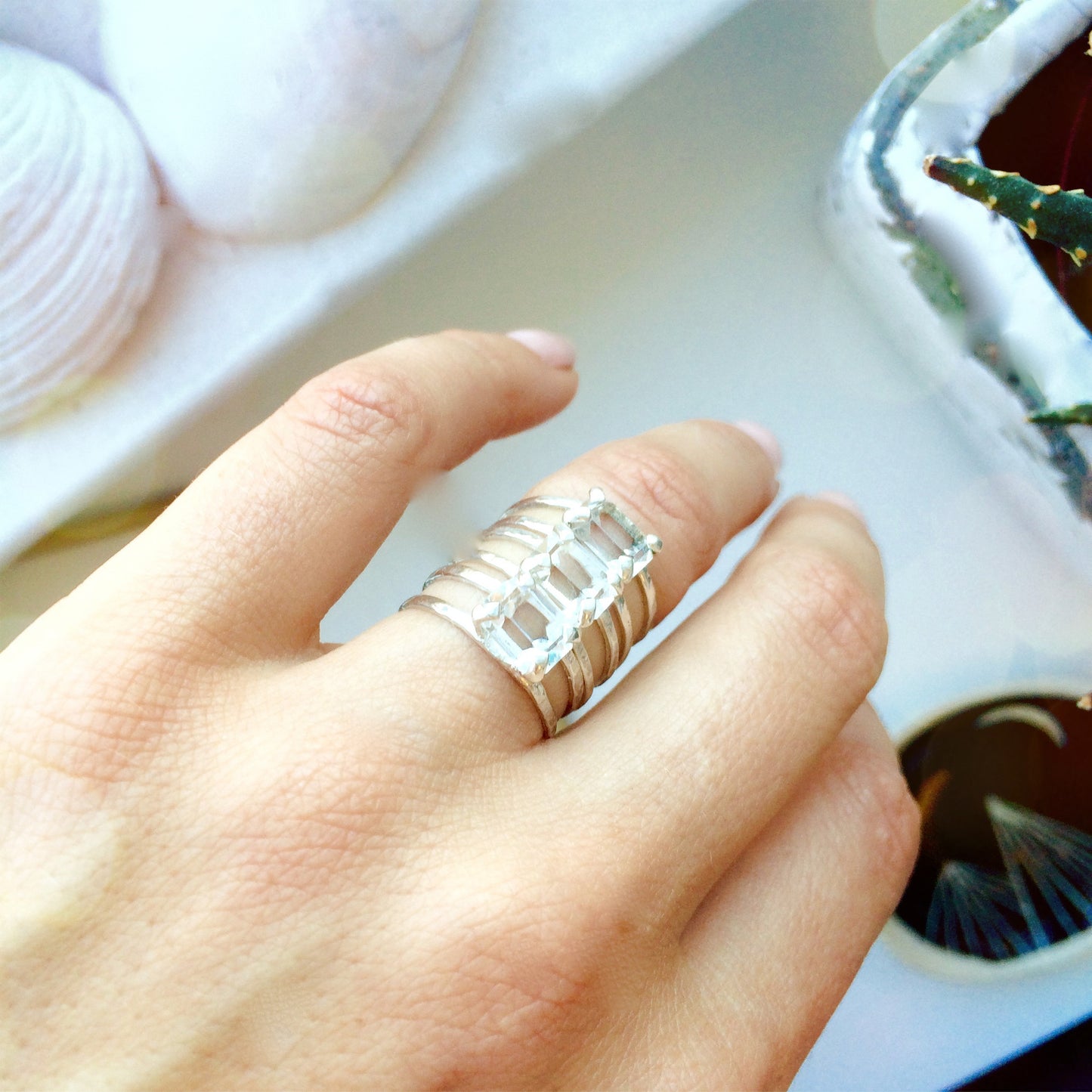 Swarovski Crystal Double Band Ring