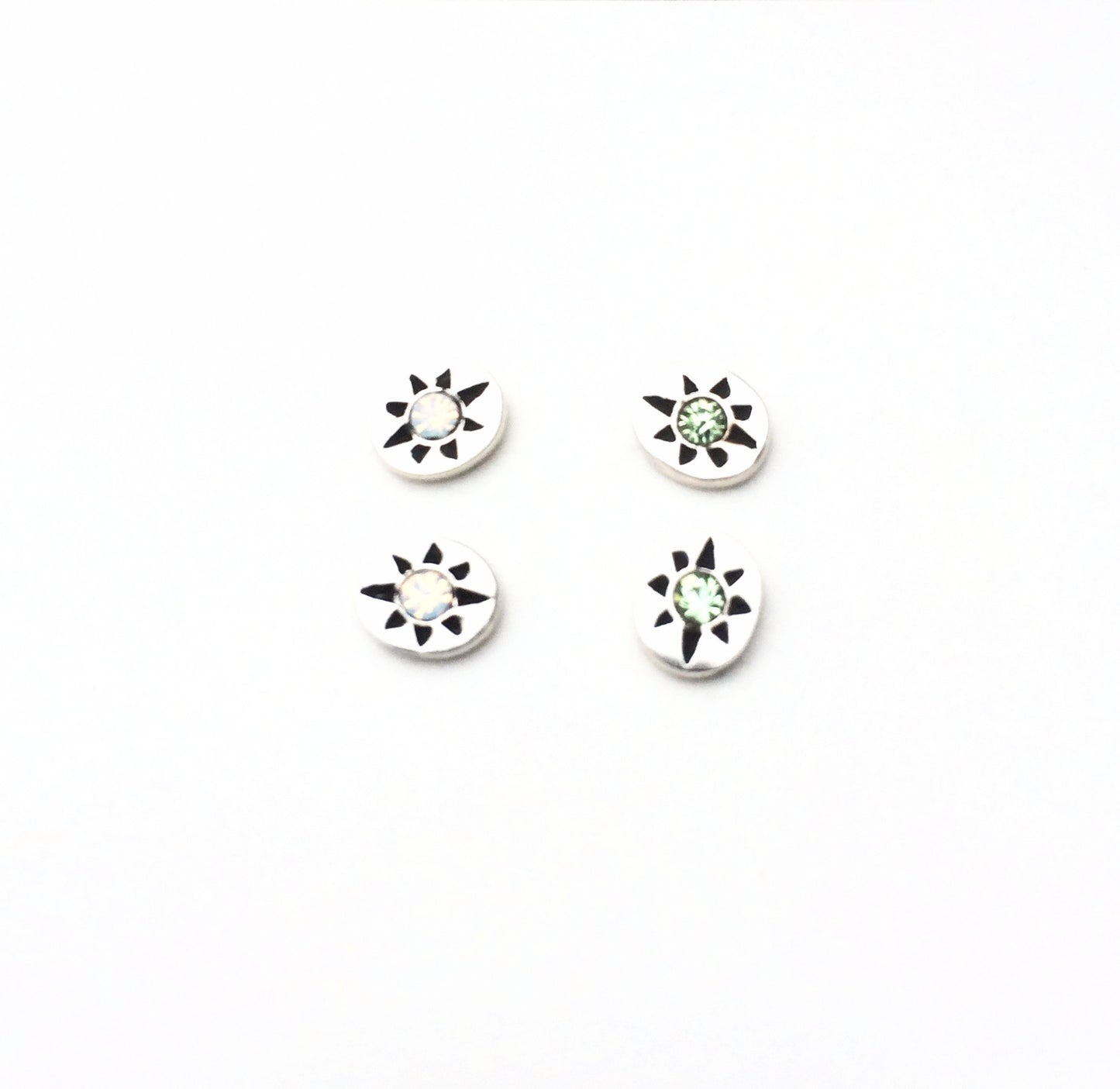 OVAL Starburst Silver Studs