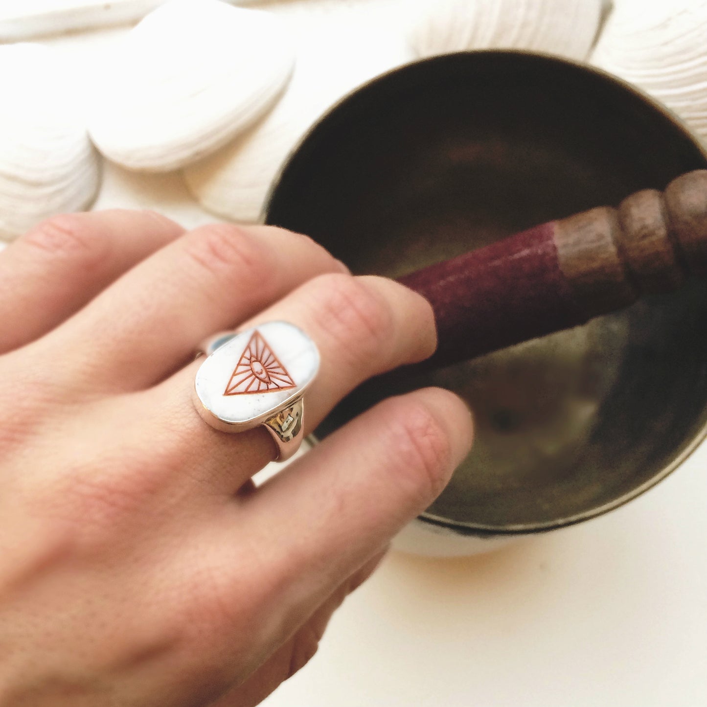 All Seeing Eye Piano Key Ring