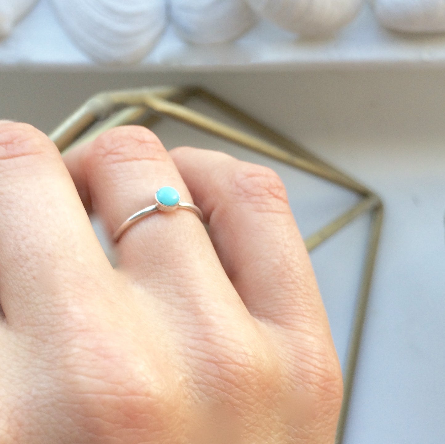 Tiny Amazonite Stacking Ring
