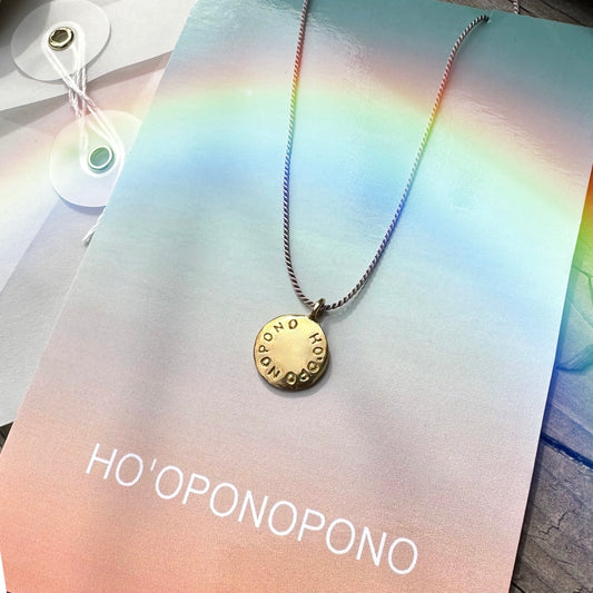 HO'OPONOPONO PEACE COIN Silk Necklace GIFT Boxed