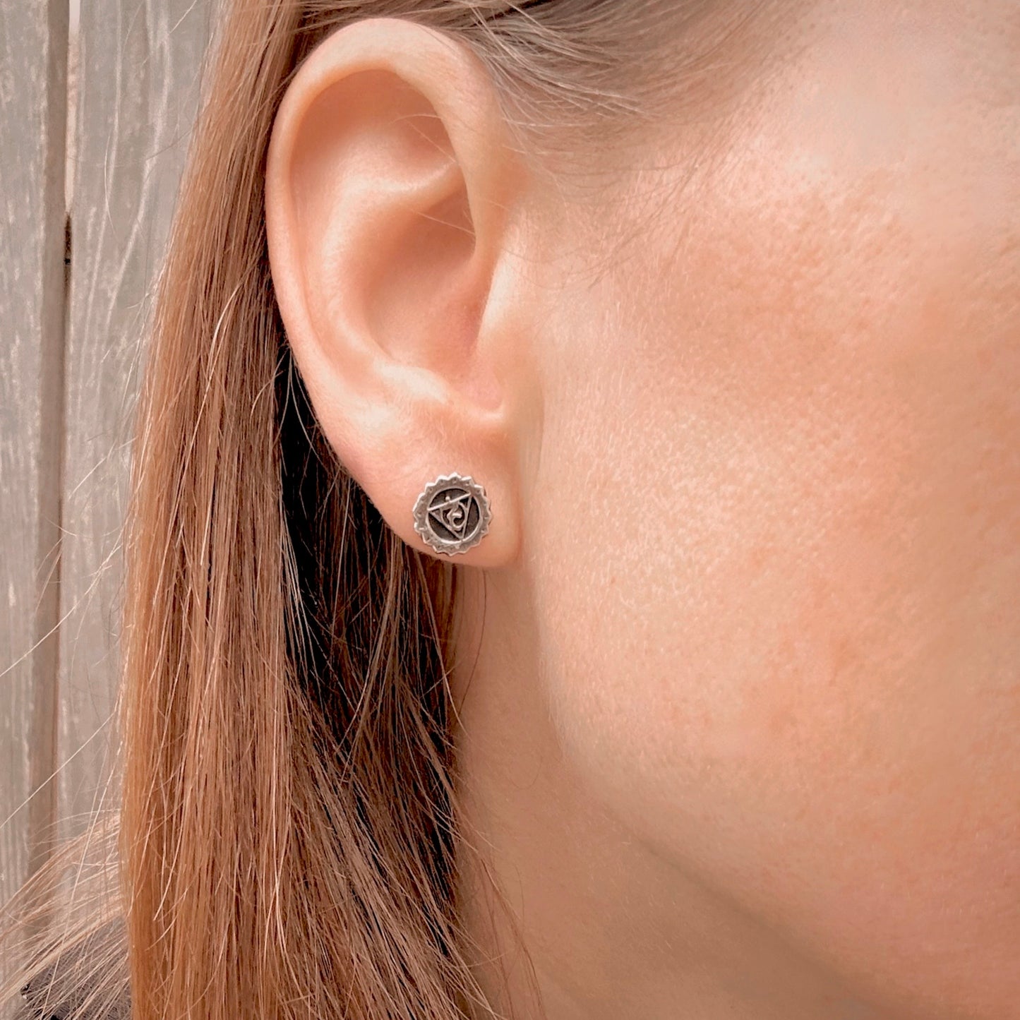 Throat Chakra Silver Studs