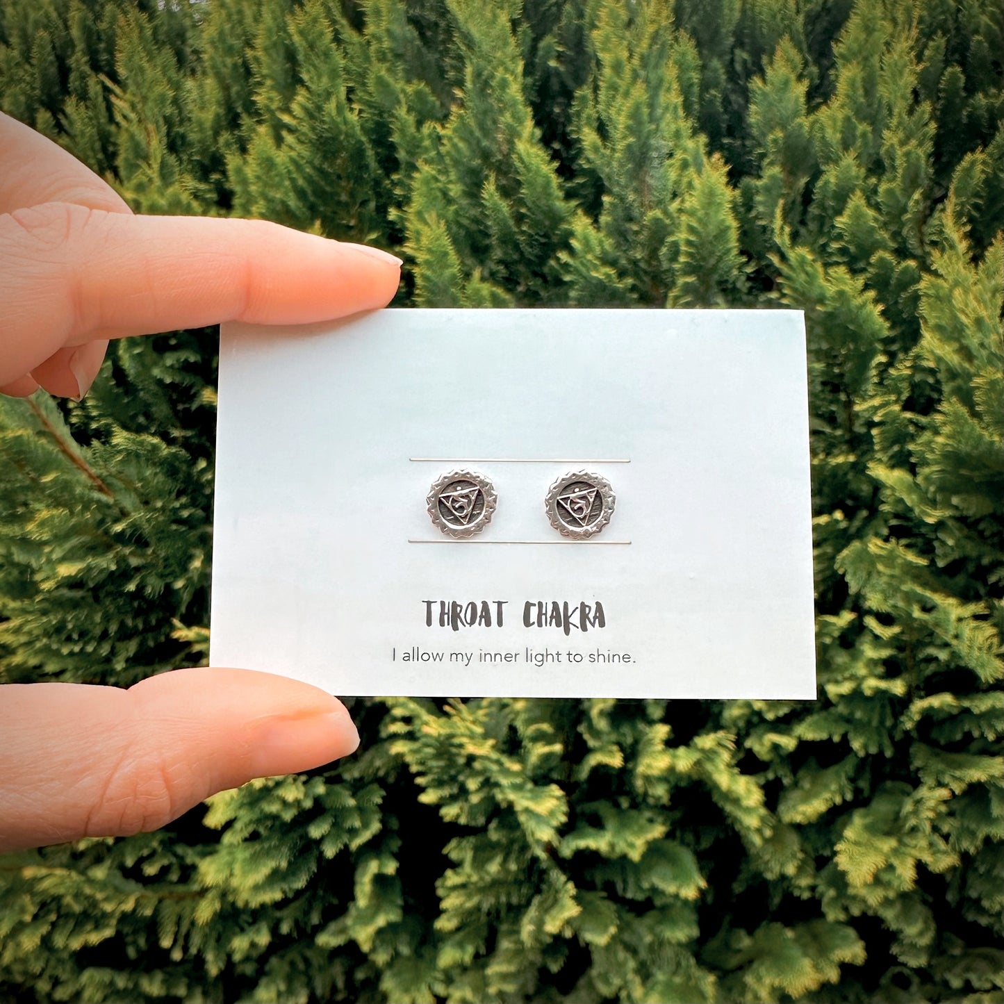 Throat Chakra Silver Studs
