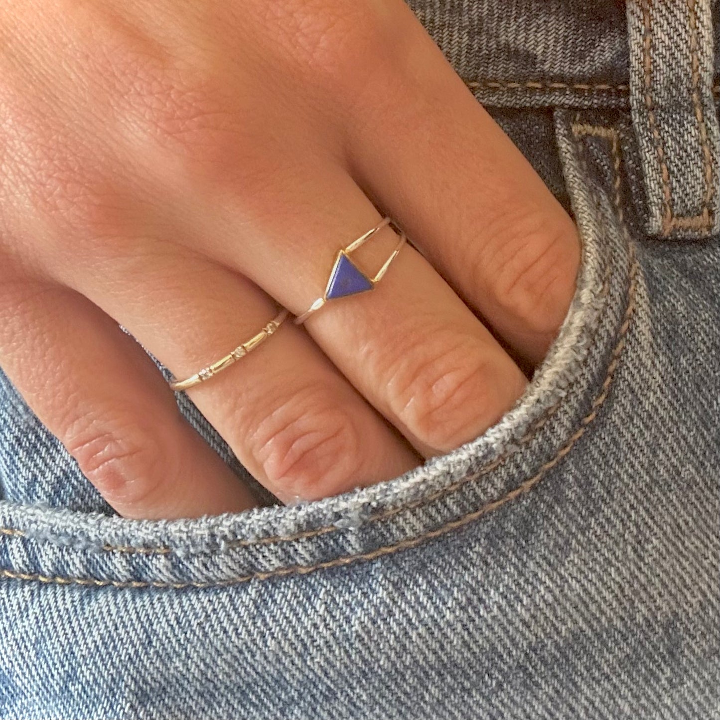 Triangle Lapis Lazuli Ring