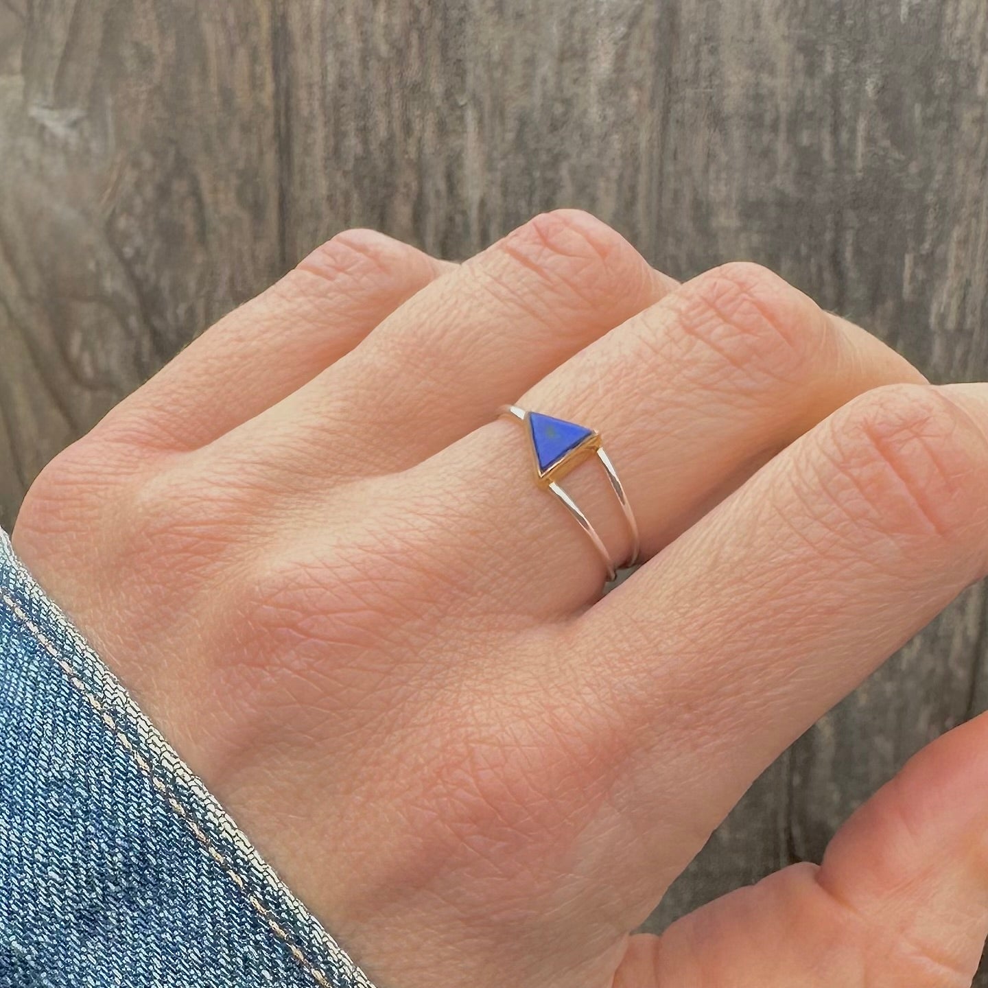Triangle Lapis Lazuli Ring