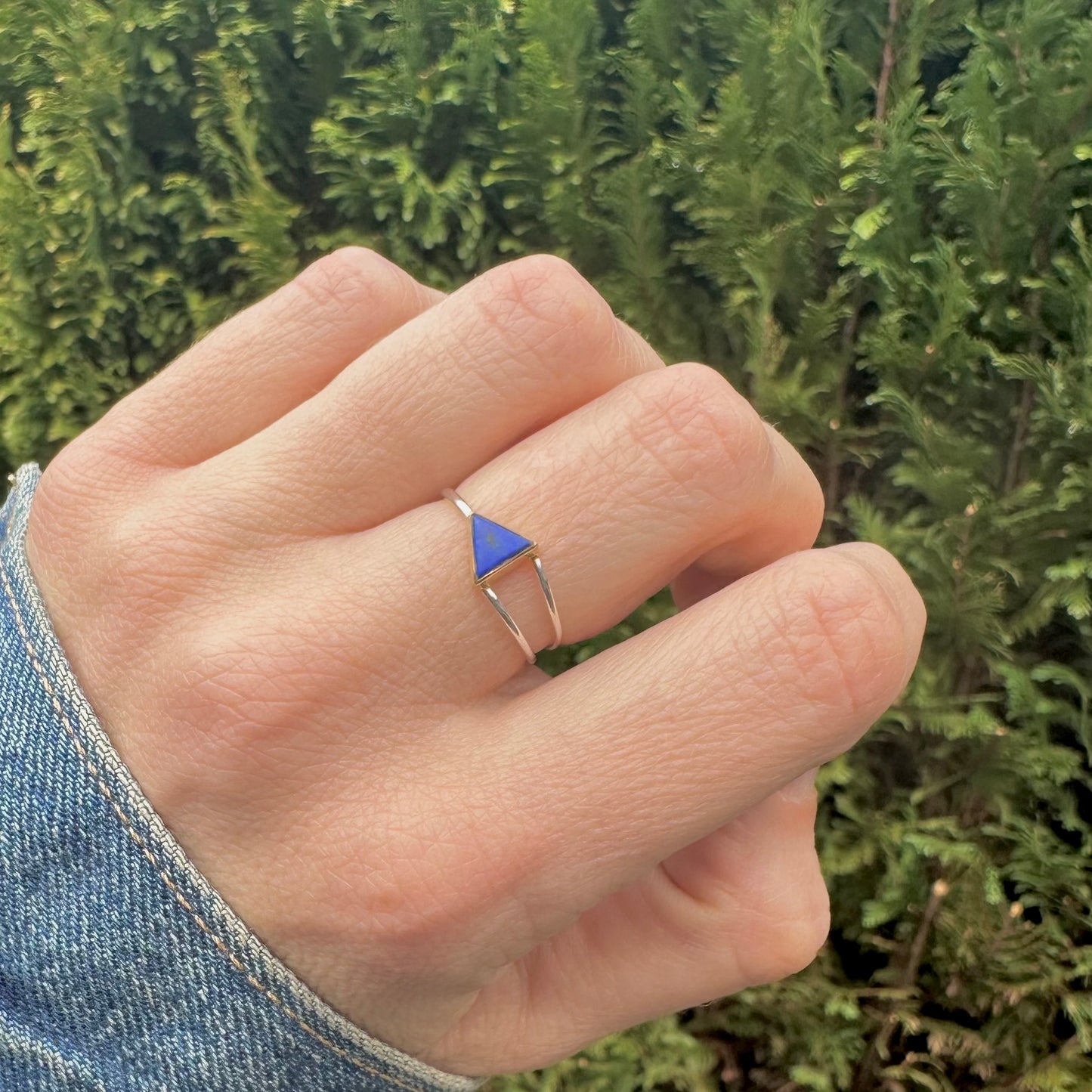 Triangle Lapis Lazuli Ring