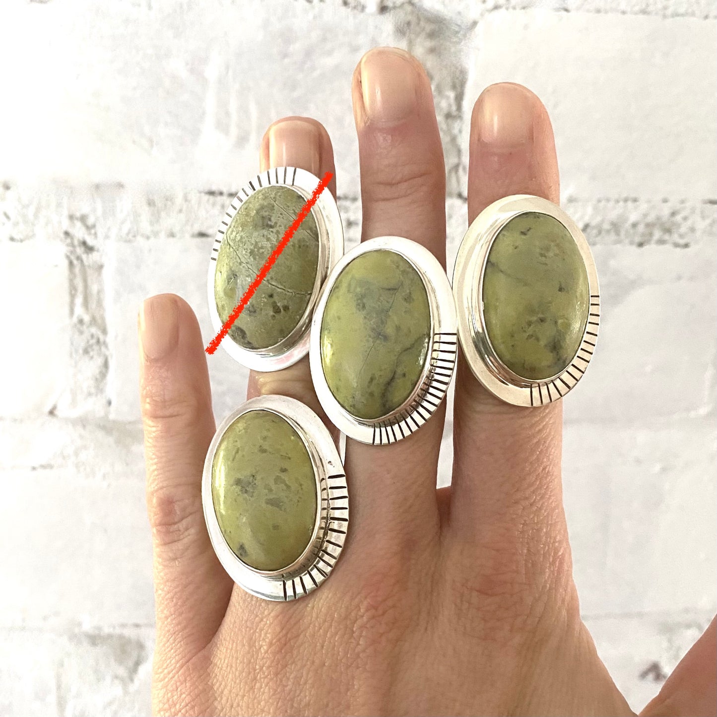 Large Grossular Green Garnet Sterling Silver Statement Ring