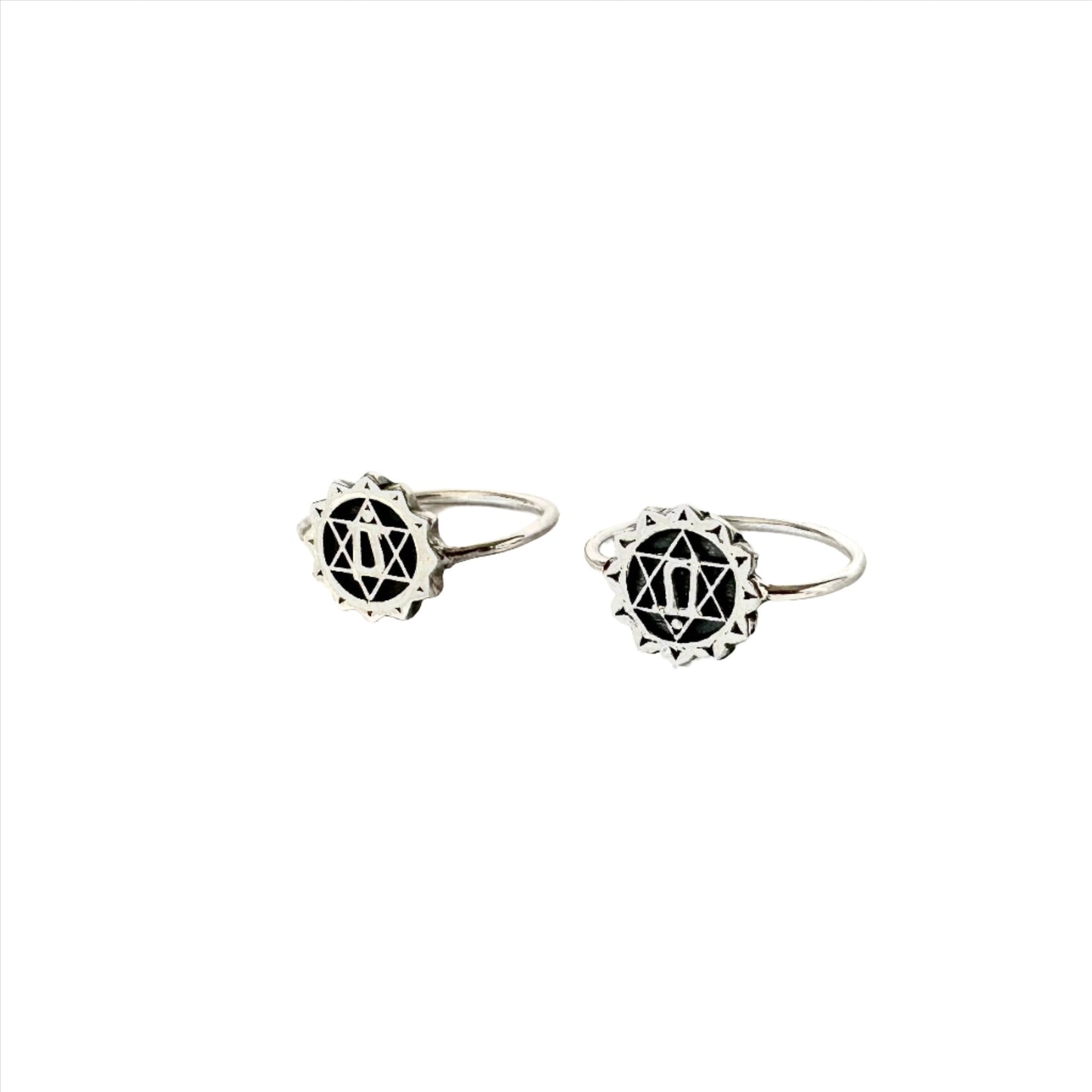 Heart Chakra sterling silver rings