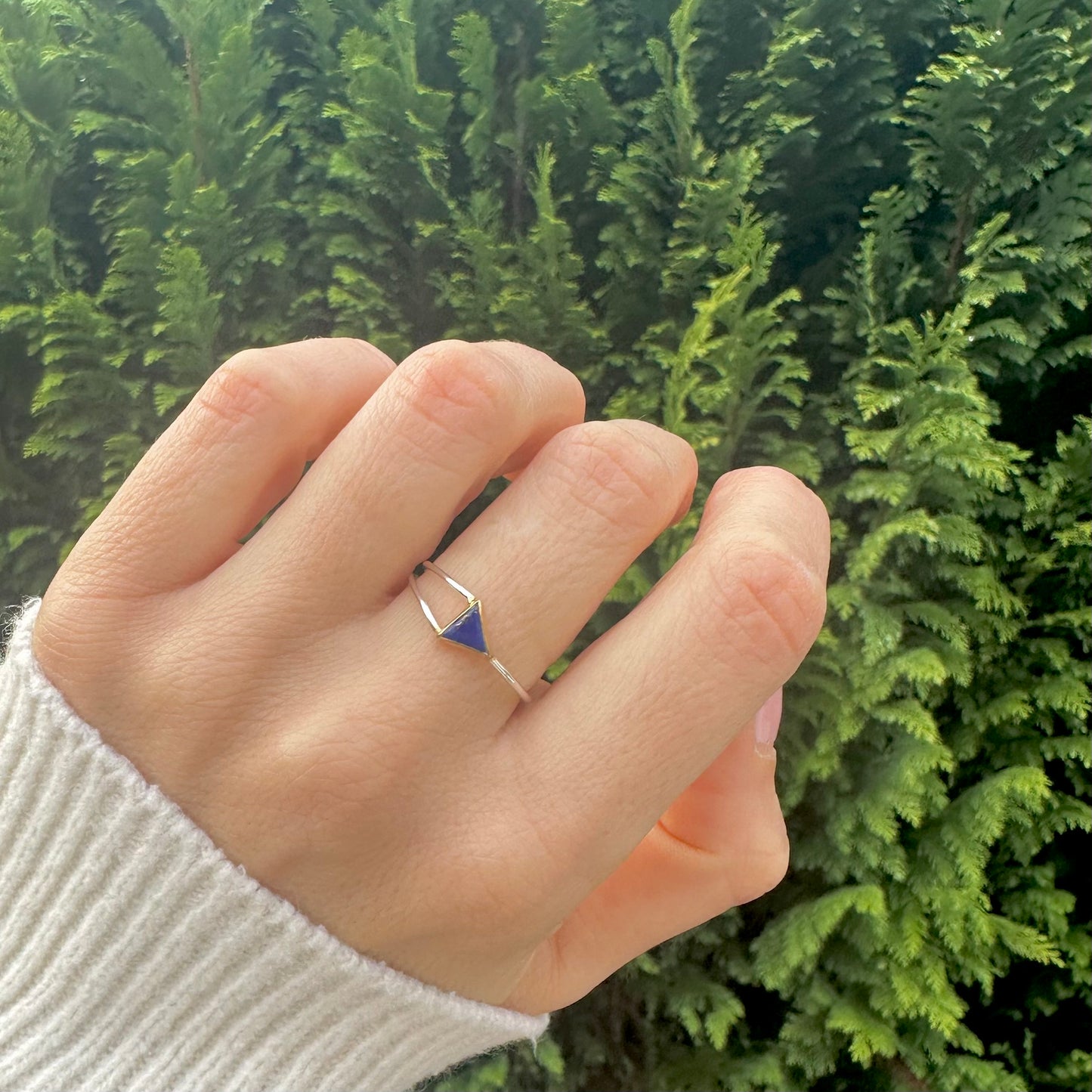Triangle Lapis Lazuli Ring