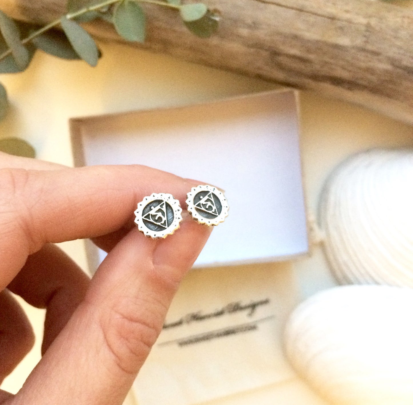 Throat Chakra Silver Studs